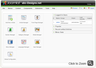 Joomla Administrator Panel